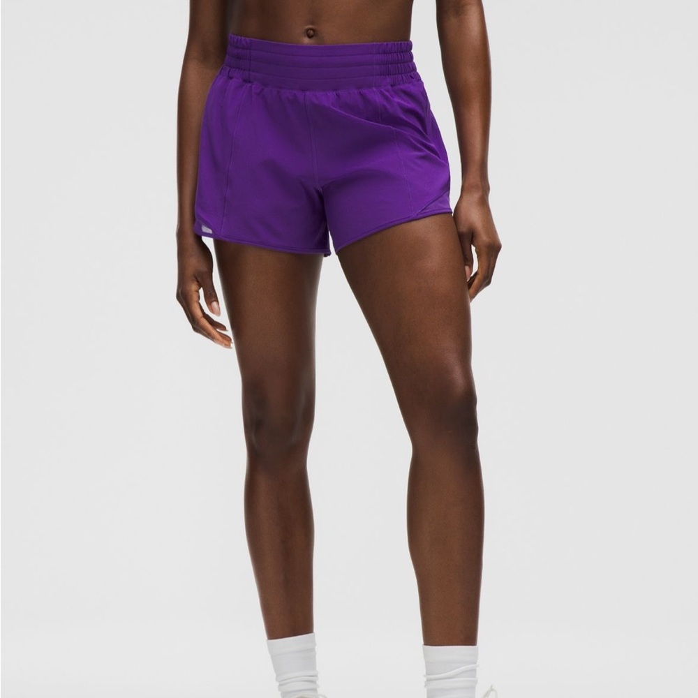 NWT! Lululemon Hotty Hot High Rise Lined Short 4” in College Purple